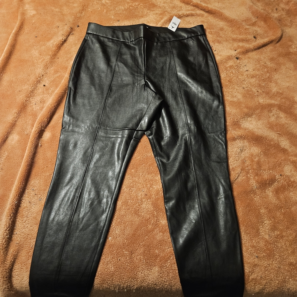 Express Women's Black Leather Leggings